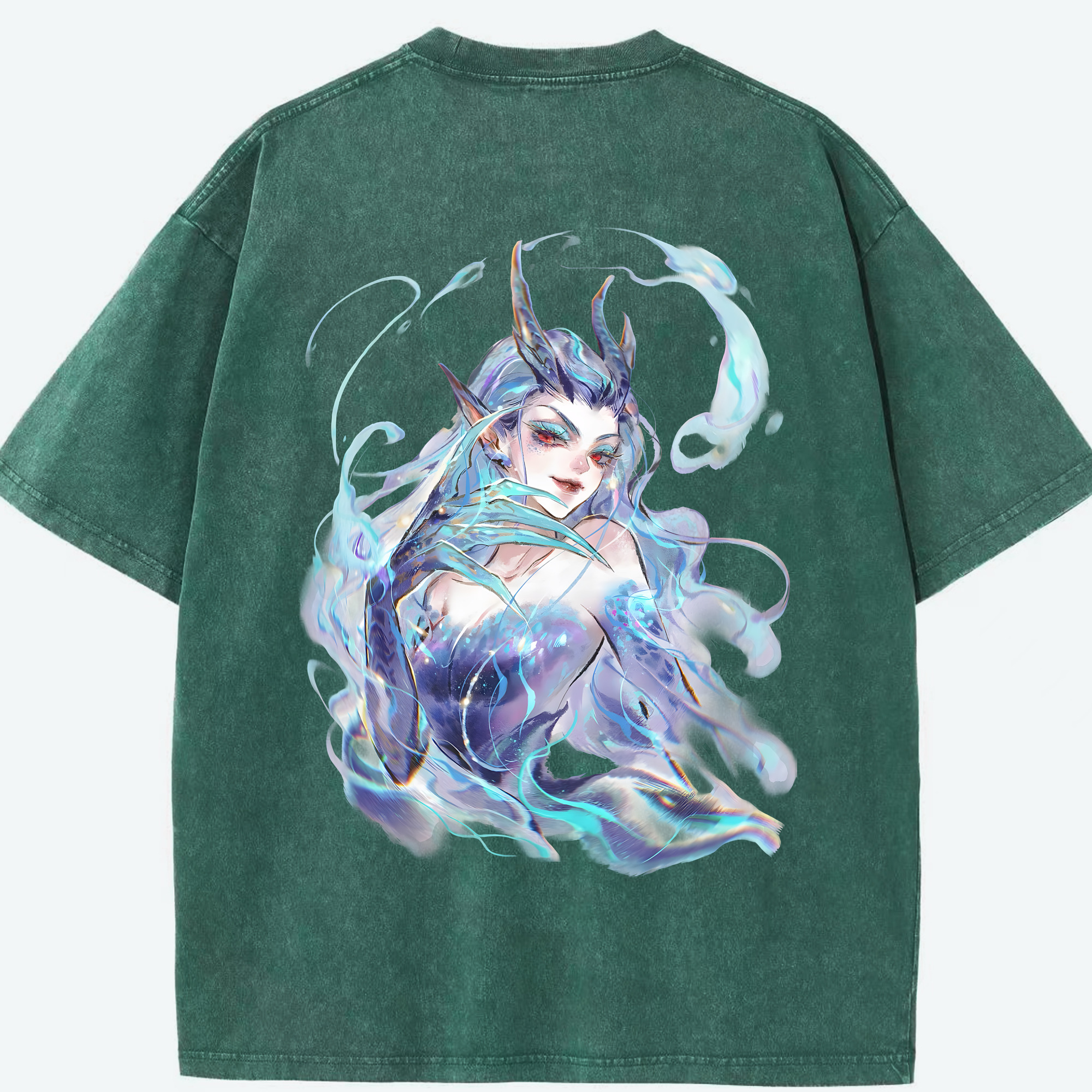 （画像用） Ne Zha 2 ナタ 魔童の大暴れ 綿100% ヴィンテージ風 半袖Tシャツ（背面プリント）